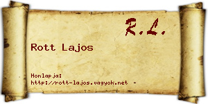 Rott Lajos névjegykártya